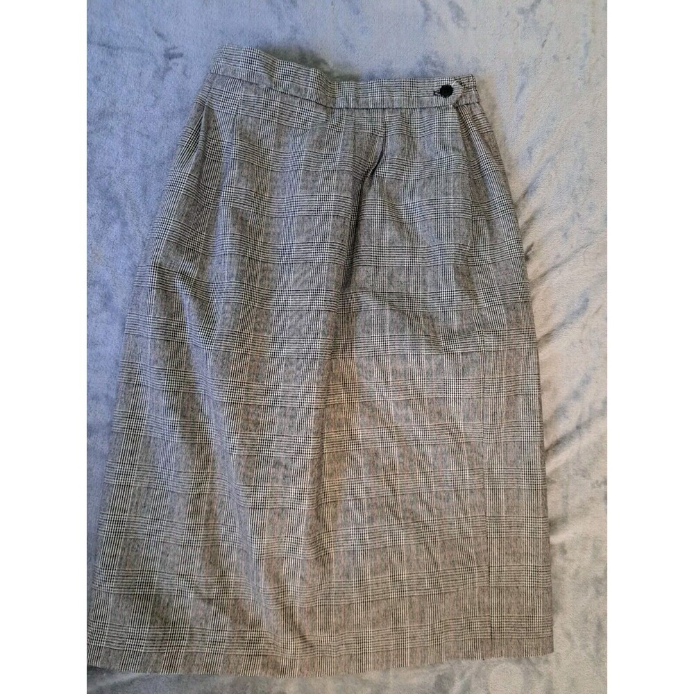VINTAGE Tailor Flex Skirt Womens Size 8  Plaid  Pockets Teacher core.